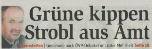 Nön 27.1. Titelseite Grüne kippen Strobl aus dem Amt