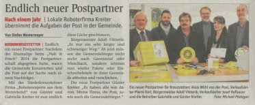 NÖN, 3. Februar 2016 Endlich neuer Postpartner